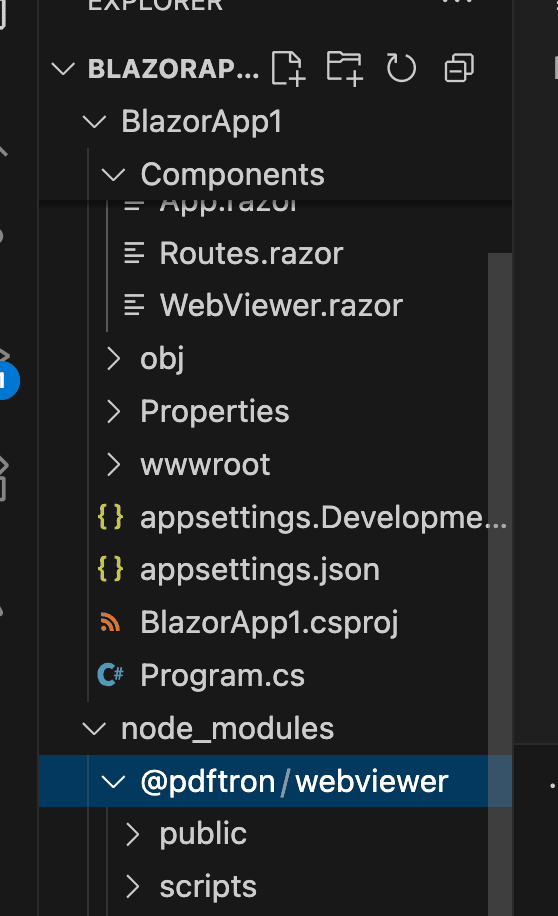 WebViewer files in the node_modules folder
