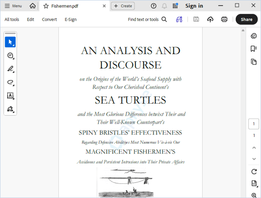 Converted PDF file showing the output generated from a DOCX document