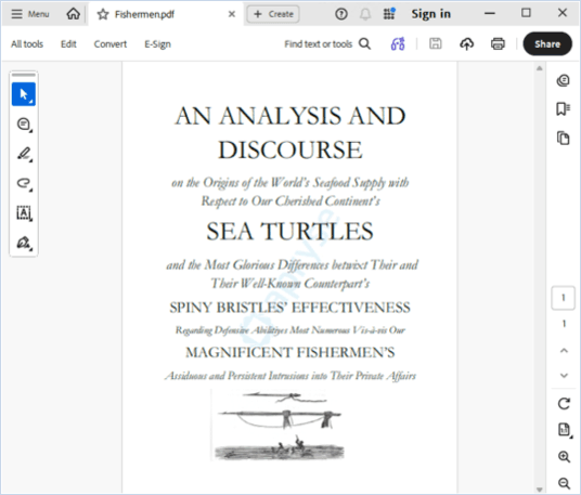 Converted PDF file showing the output generated from a DOCX document