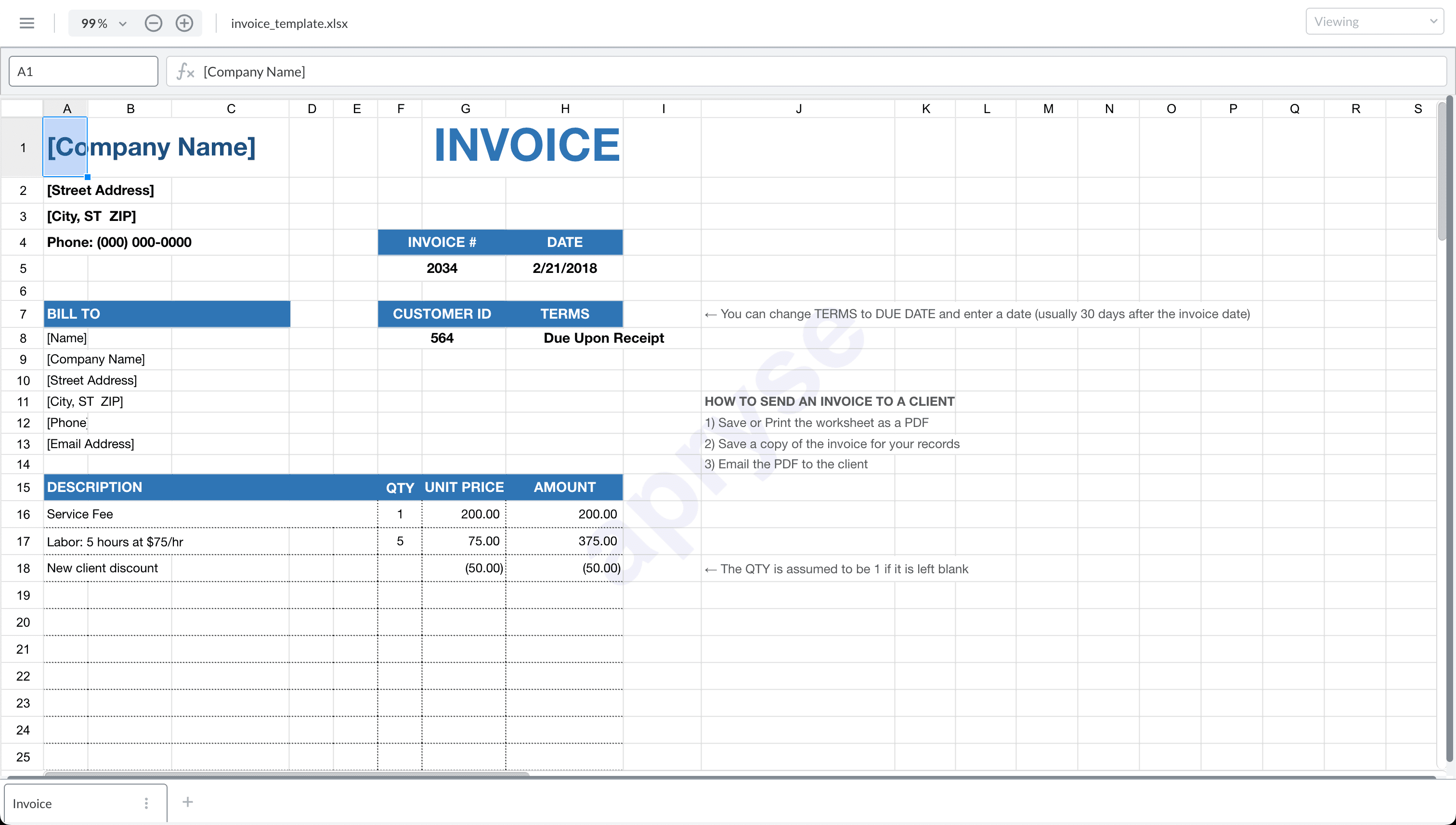 spreadsheet editor sample