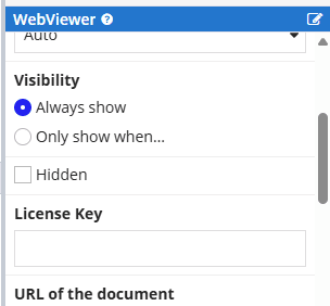 Entering the license key via the component property