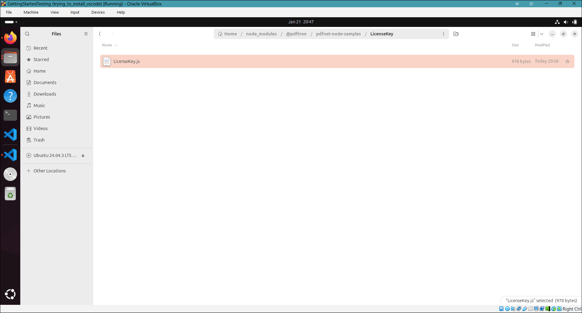 Open the LicenseKey.js file.