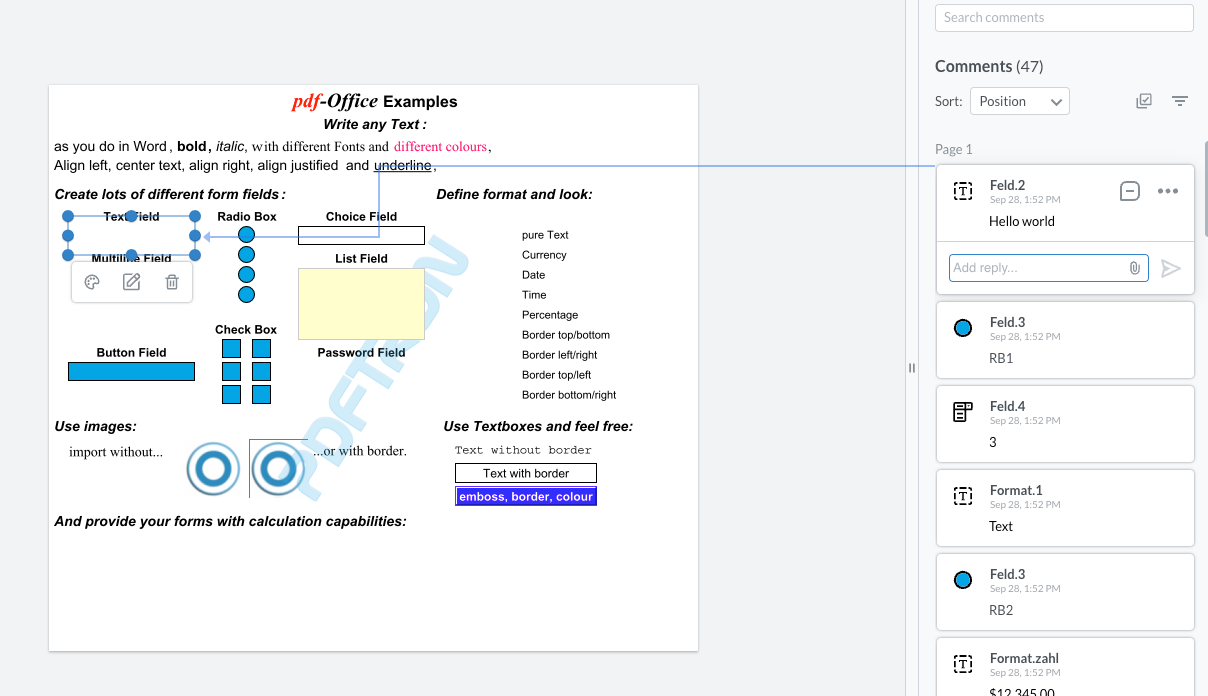 Web Form Reader Build form fields using JavaScript in WebViewer 8 | Apryse documentation
