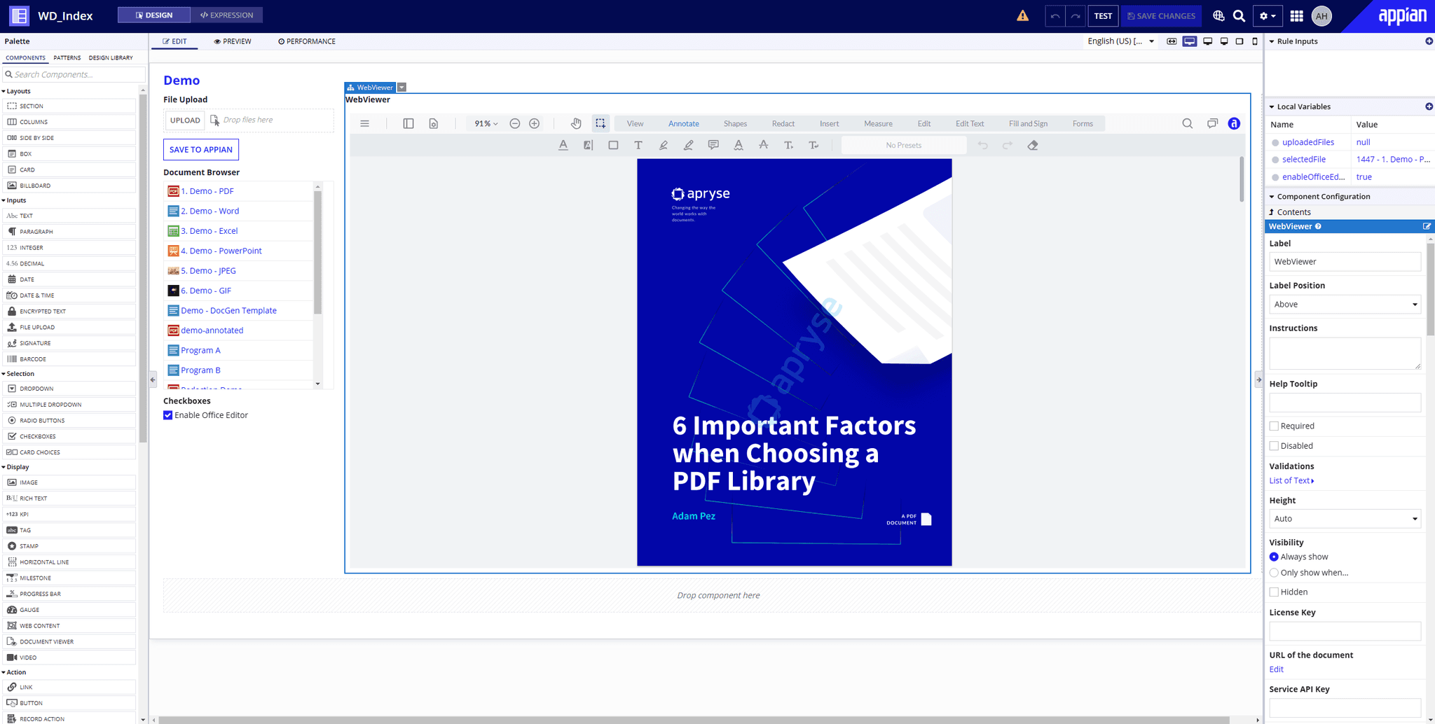 Appian WebViewer | Apryse documentation