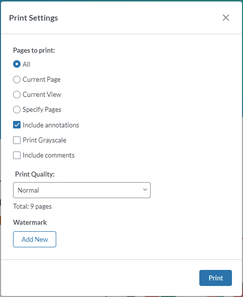 Printing a document with JavaScript | Apryse documentation