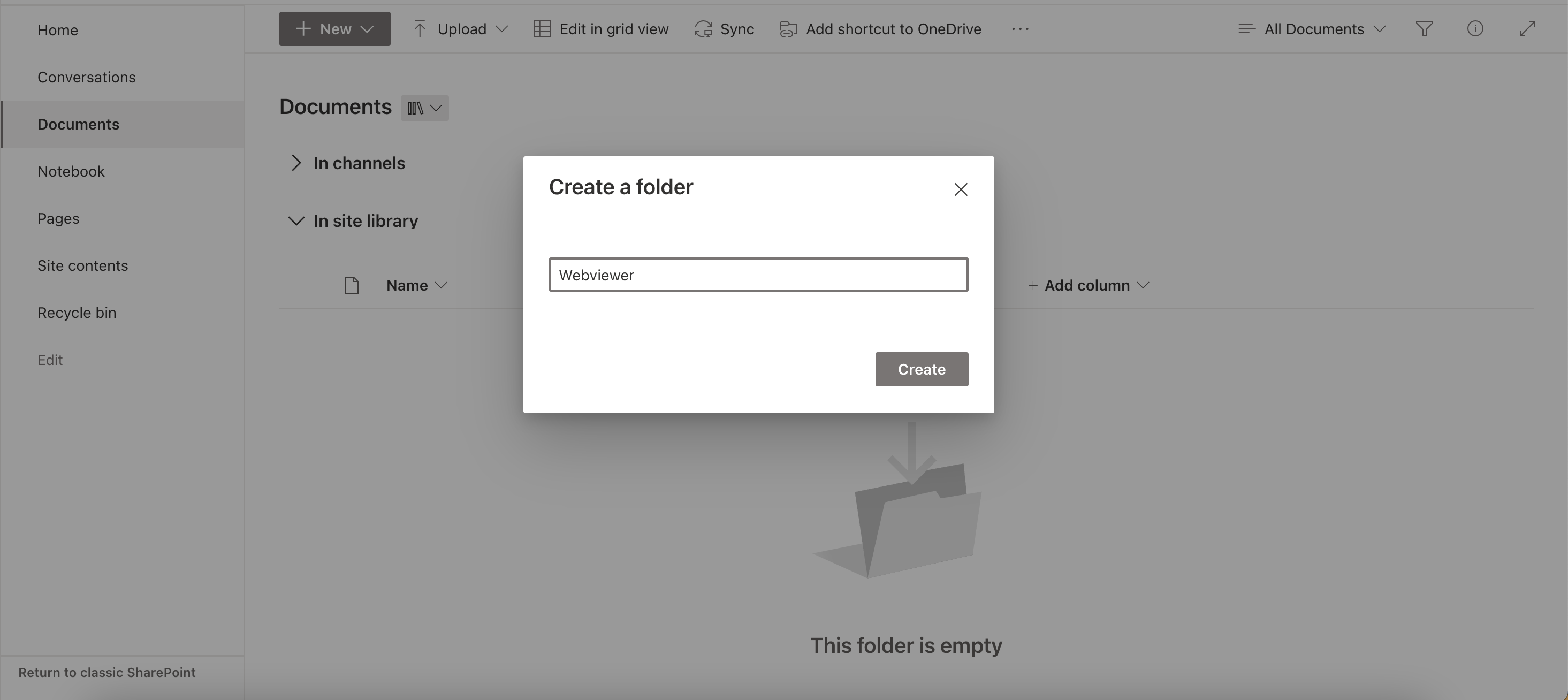 Create the Webviewer folder