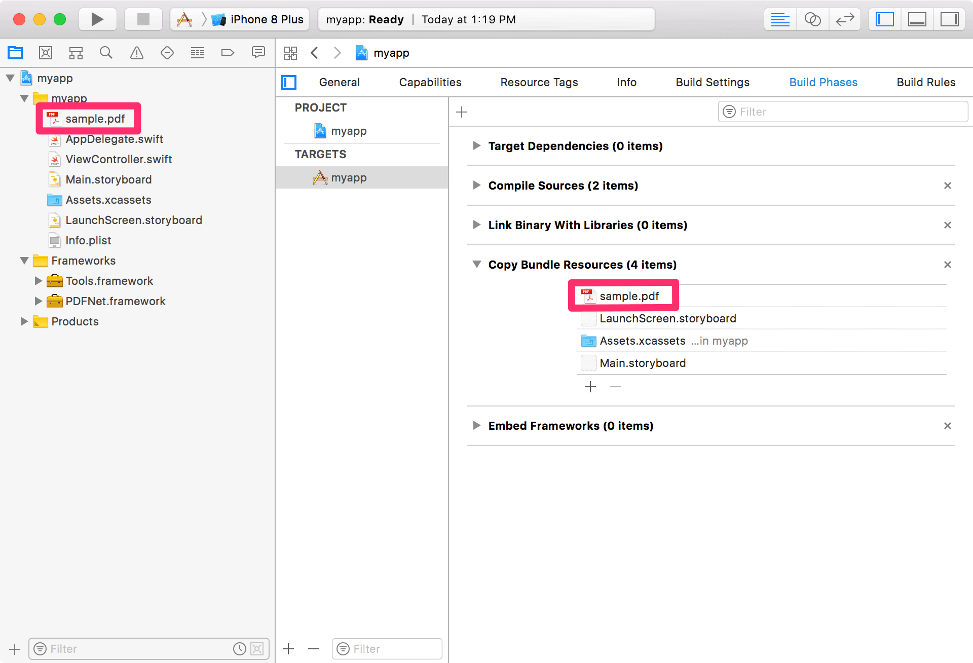 Add a pdf to your project